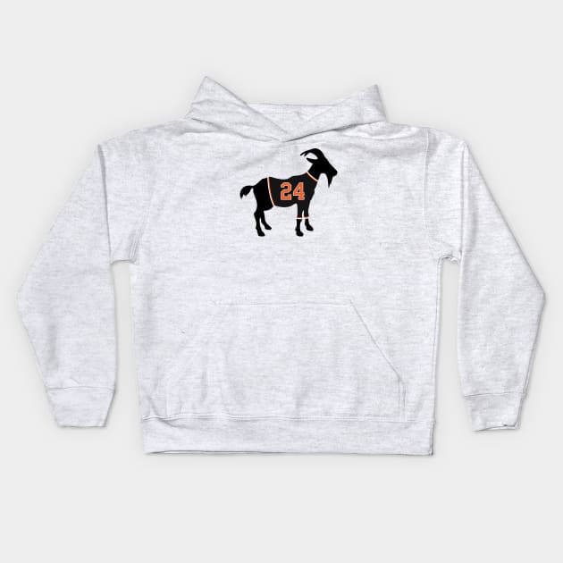 Willie Mays  GOAT Kids Hoodie by cwijeta